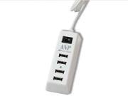 4 Port USB Portable Multi Purpose Charger with 5Ft. Power Cord for iPhone iPad
