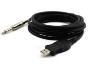 10Ft 10 Feet USB to Audio 6.3MM Jack Guitar Bass Cable Adapter for PC Mac