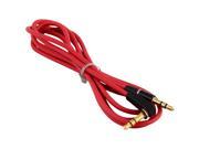 3.5mm Male to M Aux Cable Cord L Shaped Right Angle Car Audio Headphone Jack Red