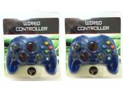 2 NEW S Type Blue Controllers Control Pads For Original MICROSOFT XBOX System