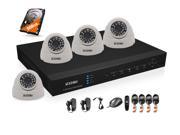 ZOSI 4CH Full D1 960H HDMI CCTV System 4CH Network DVR with 4*700TVL Indoor IR Dome Cameras with 500B HDD