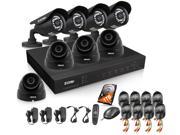 ZOSI 8CH HDMI DVR Home Security System Easy DIY 8PCS 960H 1000TVL IR Outdoor Surveillance CCTV Waterproof IP66 Camera Kits with 1TB HDD