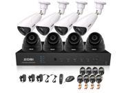 ZOSI New Arrival 8CH D1 DVR HDMI Output Home Security System Easy DIY 960H 1000TVL 4pcs Dome Cameras 4pcs Array Cameras IR Outdoor Surveillance CCTV Waterproof