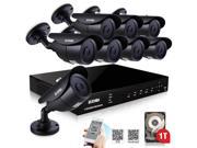ZOSI D1 8 CH HDMI DVR Home Security System 8PCS 960H 1000TVL 42 IR In Door Outdoor Surveillance CCTV Waterproof Camera Kits with 1TB HDD