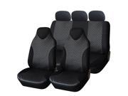 Adeco 7 Pieces Deluxe Leatherette Car Vehicle Front Protective Seat Covers Universal Fit Black Color