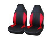 Adeco [CV0196] 2 Piece Car Vehicle Seat Covers Universal Fit Black Red