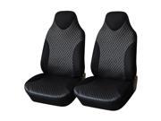Adeco [CV0190] 2 Piece Deluxe Leatherette Car Vehicle Seat Covers Universal Fit Black