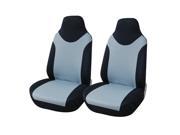 Adeco [CV0193] 2 Piece Car Vehicle Seat Covers Universal Fit Gray Black