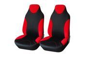 Adeco [CV0189] 2 Piece Car Vehicle Seat Covers Universal Fit Black Red