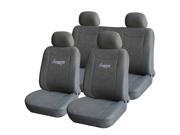 Adeco CV0208 8 Piece Soft Velvet Car Vehicle Protective Seat Covers Universal Fit Gray