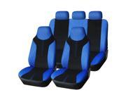 Adeco 7 Piece Car Vehicle Protective Seat Covers Universal Fit Black Blue