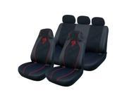 Adeco 7 Piece Car Vehicle Protective Seat Covers Universal Fit Black Color with Red Dragon Detail