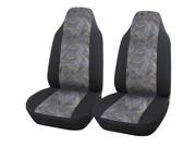 Adeco [CV0192] 2 Piece Car Vehicle Seat Covers Universal Fit Gray Yellow Black