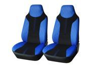 Adeco [CV0186] 2 Piece Car Vehicle Seat Covers Universal Fit Black Blue