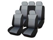 Adeco 9 Piece Car Vehicle Protective Seat Covers Universal Fit Black Gray Mesh