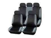 Adeco [CV0217] 9 Piece Car Vehicle Seat Covers Universal Fit Black with Blue Details