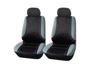 Adeco [CV0216] 4 Piece Car Vehicle Seat Covers Universal Fit Black Gray