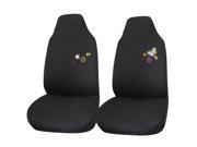 Roll over image to zoom in Adeco CV0234 4 Piece Car Vehicle Protective Seat Covers Universal Fit Black with Butterfly Detail