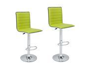 Adeco Adjustable Leather Look Horizontal Channel Accents Barstool Chair Set of two