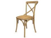 Adeco CH0004 Elm Wood Rattan Antique Dining Chairs Set of 2 Home Decor