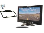 Tadibrothers 7 Inch Monitor with Wireless CCD Black License Plate Frame Backup Camera