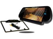 Tadibrothers 7 Inch Mirror with CCD Black License Plate Frame Backup Camera