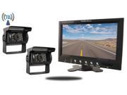 Tadibrothers 7 Inch Monitor and two Wireless 120 Degree Mounted RV Backup Cameras RV Backup System