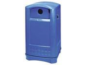 24 3 4 Stationary Recycling Container Rubbermaid FG396873BLUE