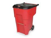 Rubbermaid 65 gal. Rectangular Red Trash Can w Lid FG9W1900RED