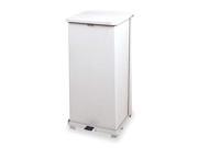 RUBBERMAID FGST24EPLWH Step On Trash Can Square 24 gal. White