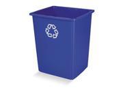25 1 2 Stationary Recycling Container Rubbermaid FG256B73BLUE