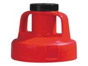 OIL SAFE 100208 Utility Lid w 2 In Outlet HDPE Red
