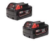 MILWAUKEE 48 11 1822 Battery Pack 18V Li Ion 3.0A hr. PK2