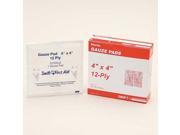 NORTH BY HONEYWELL 067444 Gauze Pad Sterile 12 Ply Unitized PK 10