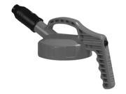 OIL SAFE 100504 Stumpy Spout Lid w 1 In Outlet HDPE Gray
