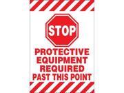 3YRL5 Floor Sign Red White 14 In. x 20 In