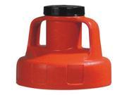 OIL SAFE 100206 Utility Lid w 2 In Outlet HDPE Orange