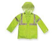 Nasco Arc Flash Rain Jacket with Hood Lime Yellow XL 1503JFYX