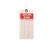 3 1 8 x 6 1 4 White Inspection Tag Inspection Record Pk1000 1HAC1