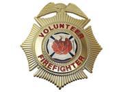 HEROS PRIDE 4187G Metal Badge Volunteer Firefighter Cross