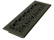 DECOR GRATES ST414 4x14 Scroll Steel Painted Textured Black