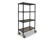 2HDK2 Wire Cart 4 Shelf 60x18x70 Black