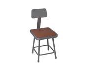 Stool With Backrest Gray National Public Seating 6318HB