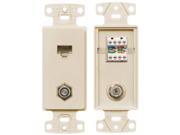 HUBBELL WIRING DEVICEKELLEMS NS785LA Wall Plate and Jack Cat 5e FType Lt Al