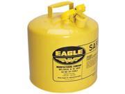 Eagle UI-50-SY Type I Metal Safety Can, Diesel, 12-1/2" Width x 13-1/2" Depth, 5 Gallon Capacity, Yellow