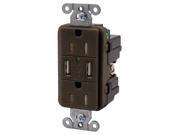 HUBBELL WIRING DEVICE KELLEMS USB15X2 USB Charger Receptacle Brown