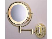 See All Industries Lighted Makeup Mirror 8 Brass 5X HLBSA895