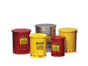 JUSTRITE 09308 Oily Waste Can 10 Gal. Steel Red