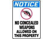 ACCUFORM SIGNS MACC810VA Sign No Concealed Weapons 7 x 10 In.