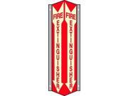 ADDLIGHT 13 Fire Extinguisher Sign 18 x 4In Red Wht